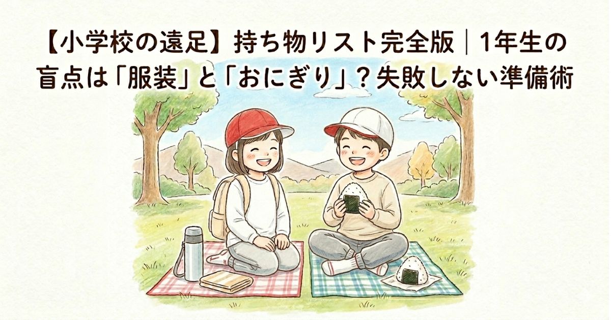小学校の遠足持ち物リスト完全版記事アイキャッチ画像